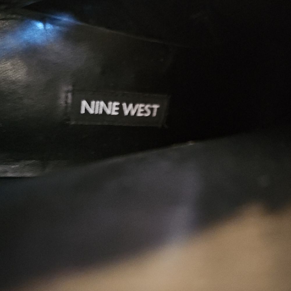Nine West Black Heeled Boots with Pin Accent - Picture 2 of 7